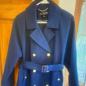 J. Crew Navy Trench Coat Oversized Fit